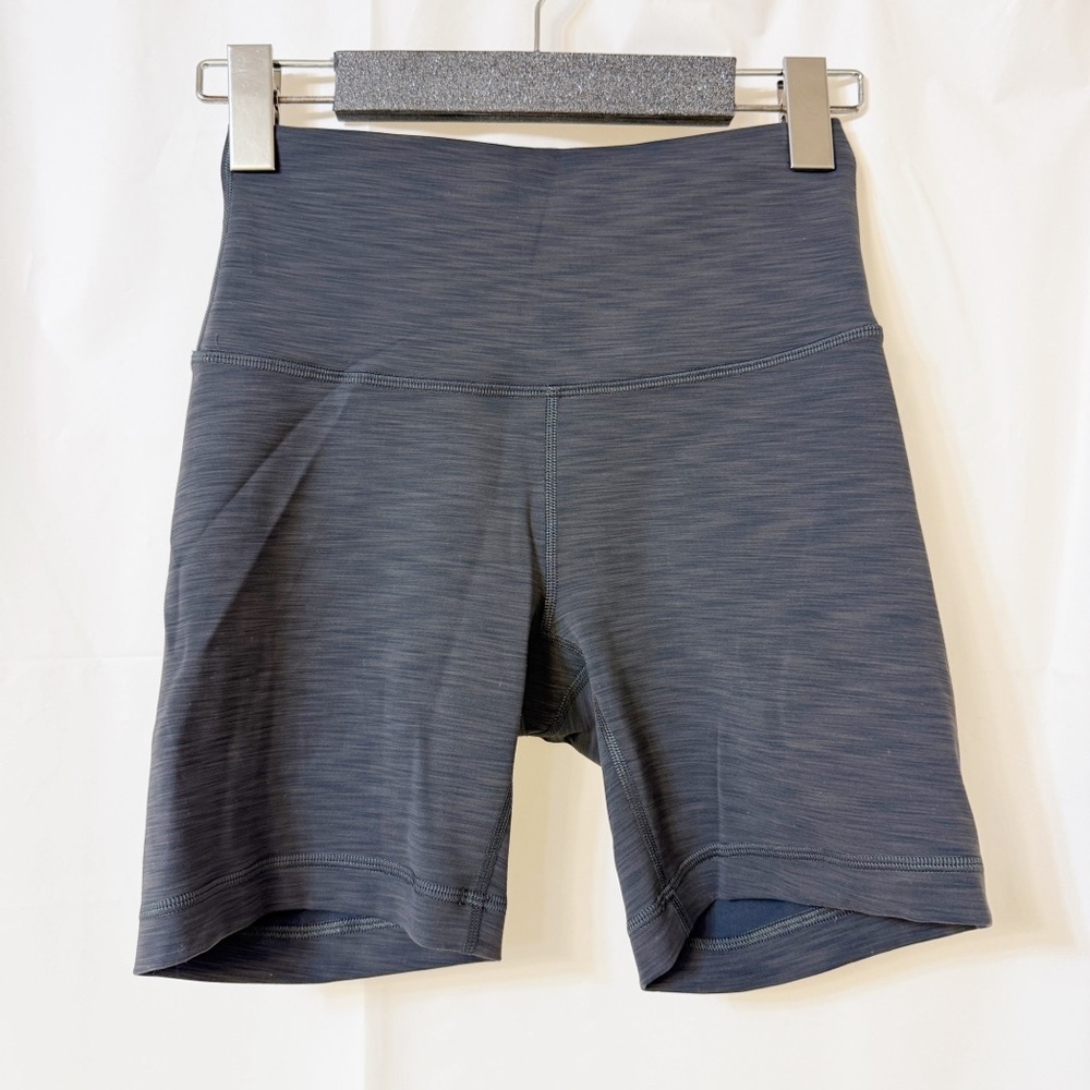 Lululemon Wunder Train High-Rise Short 6" Heathered Graphite Grey Size 4